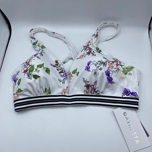 Athleta XL Gold Coast Floral TOP- Banded Swim